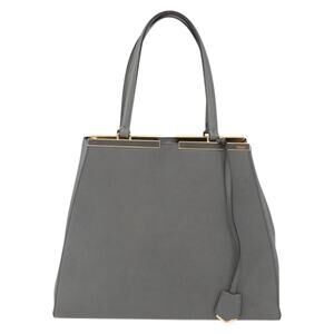 Fendi Leather Trois Jules Handbag Gray